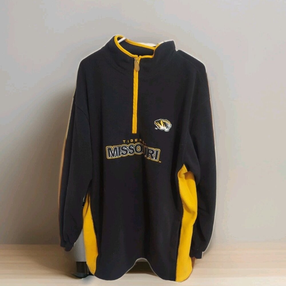 Missouri Tigers Fleece Pullover NCAA VF Imagewear Football Size XL Black Yellow‎